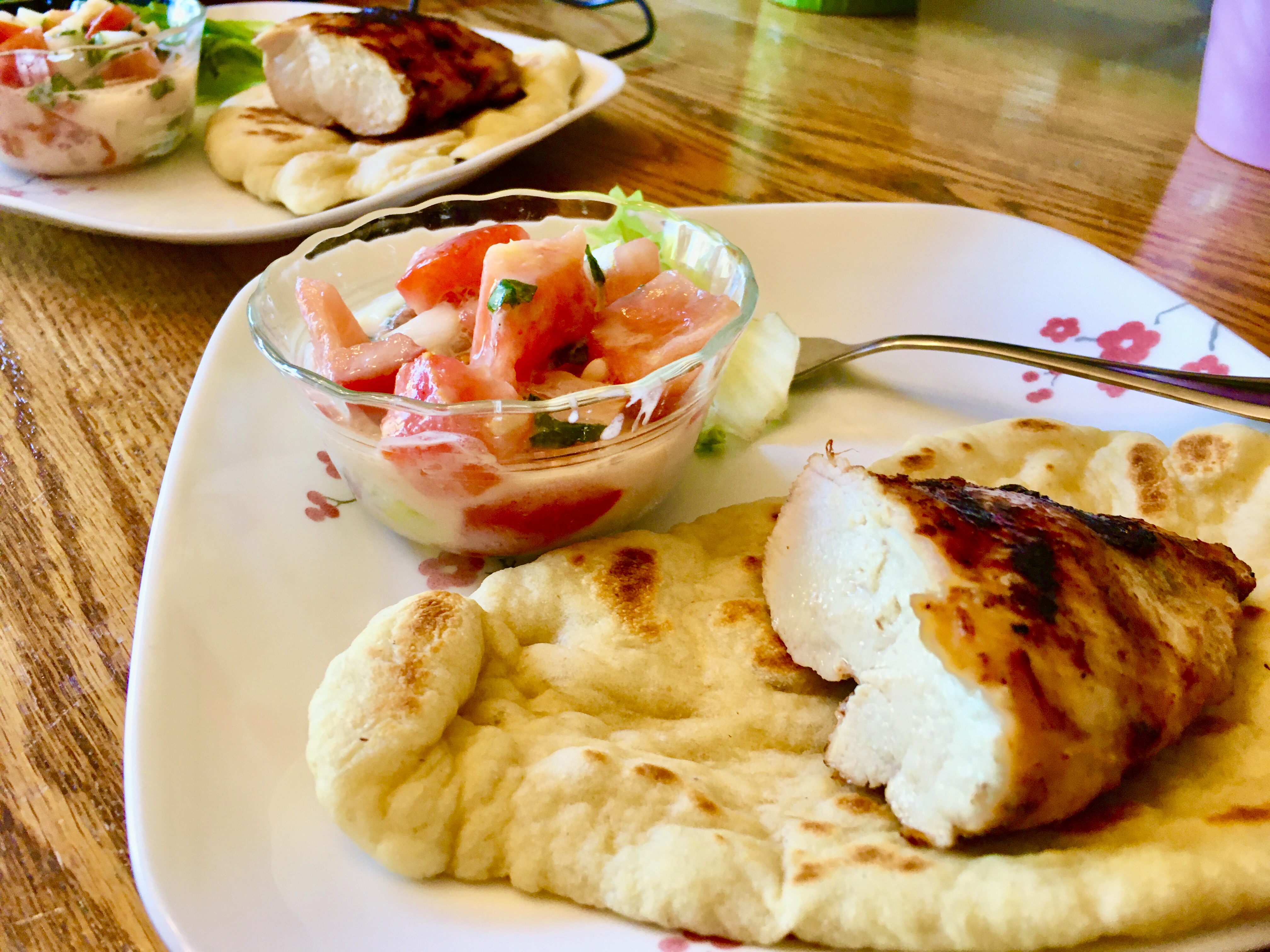 Lemon Chicken with Homemade Pita and Tzatziki Salad
