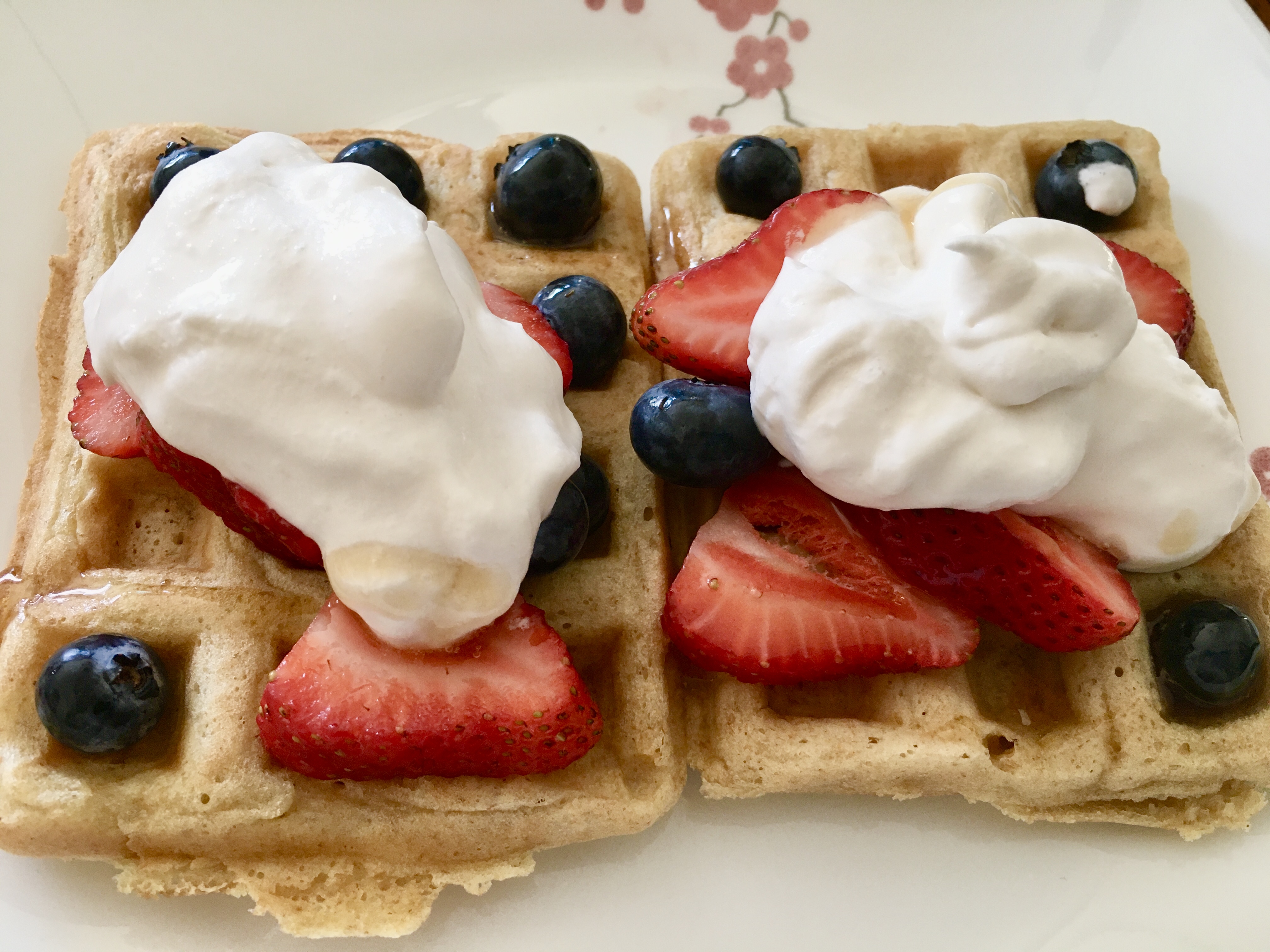 Homemade Waffles with Berries