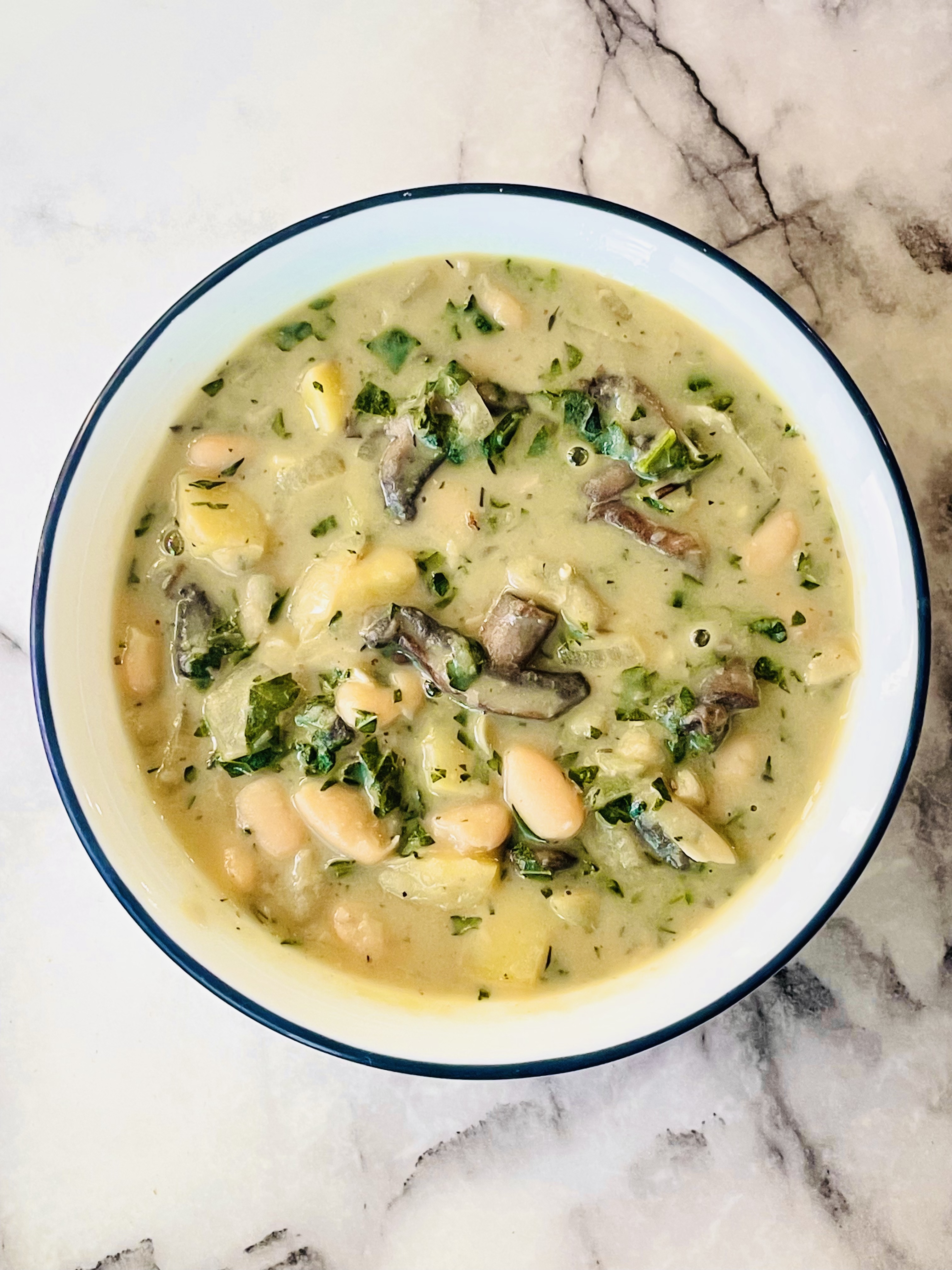 Comfy Stew with White Beans, Mushrooms and Kale
